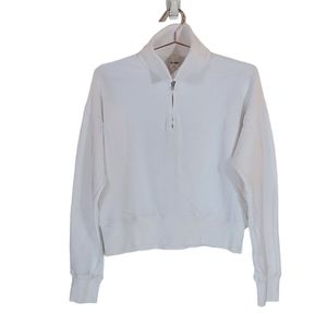 RE/DONE Off White The 70s Half Zip Sweatshirt Size M
